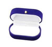 Bojueshaw Oval Velvet Ring Box,Elegant Double Slots Ring Holder,Soft Lined Jewelry Gift Box for Engagement,Proposal & Anniversary