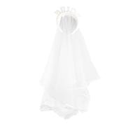 Bojueshaw Pearl Bride Headband with Veil,Pearl "BRIDE" Tiara Crown,Elegant Bridal Hair Accessory for Weddings, Bachelorette Parties & Bridal Showers