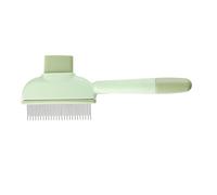 Bojueshaw Pet Hair Removal Flea Comb,Self-Cleaning Cat Brush with Release Button,Grooming Brushes for Dogs and Cats,Shedding and Massage Tool(Green)