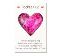 Bojueshaw Pocket Hug Gift Set,Heart Keepsake with Encouragement Card,Cute Positivity Token for Friends,Family & Loved Ones(Pink)