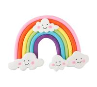 Bojueshaw Rainbow Cake Topper,Soft Pottery Colorful Rainbow Birthday Cake Toppers,Birthday Party Decorations Supplies Wedding Cake Decorations