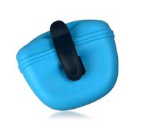 Bojueshaw Silicone Dog Treat Pouch,Portable Dog Treat Bags,Puppy Training Food Holder,Dog Food Container with Waist Clip for Outdoor Use(Blue)