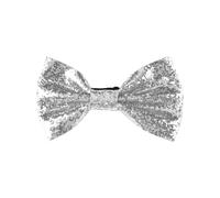 Bojueshaw Sparkling Glitter Bow Tie,Adjustable Pre-Tied Sequin Bowtie,Sequin Costume Accessories Party Fancy Dress Costume(White)