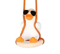 Bojueshaw Swinging Duck Car Pendant,Cute Resin Duck Ornament for Rearview Mirror with Adjustable Rope,Fun Car Accessories & Home Decor