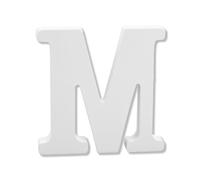 Bojueshaw White Wooden Letters,4 Inch Standing Alphabet,DIY Paintable Letters for Arts & Crafts,Home Decor, Weddings & Parties(Letter M)