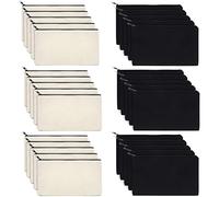 BOJVESH 30Pcs 2 Color Blank Sublimation Canvas Zipper Pouches
