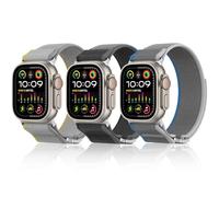 BOJYS Nylon Strap Compatible with Apple Watch Ultra 2 49 mm 46 mm 45 mm 44 mm 42 mm, Soft Nylon Braided Trail Loop Sports Strap Adjustable Bracelet for iWatch Ultra Series 10 9 8 7 SE 6 5 4 3 2 1,