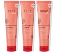Boka Fluoride Free Toothpaste Nano Hydroxyapatite, Helps Remineralize, Appropriate for Sensitive Teeth, Whitening - for Adult, Kids Oral Care - Strawberry Mango Flavor, 4oz 3Pk - US Manufactured