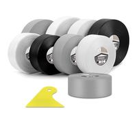 Bokaiya Bath Sealant Strip, 11m/36 ft, Self-Adhesive Caulk Strip Sealant Tape, Anti Mould Waterproof Sealing Tape for Kitchen, Bathroom, Toilet, Wall Corner and Sink, with Scraper, Grey