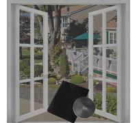 Bokaiya Mosquito Net for Window, 1.3x1.5m Fly Screen for Window, Universal Fiberglass High Density Window Screen, Insect Mesh with Presh Tool, Self-Adhesive Tape, Keep Bugs Flys Out, Black