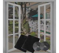Bokaiya Mosquito Net for Window, DIY 2 Pack, Fly Screen for Window, 1.3x1.5m Universal Fiberglass High Density Window Screen, Insect Mesh with Presh Tool, Self-Adhesive Tape, Keep Bugs Flys Out, Black
