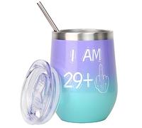 BOKALAKA 30th Birthday Women, 30th Birthday Gift for Women, Stainless Steel Wine Tumbler Gifts 30th Birthday Wife, Birthday Gift 30th (350ml)