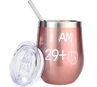 BOKALAKA 30th Birthday Women, 30th Birthday Gift for Women, Stainless Steel Wine Tumbler Gifts 30th Birthday Wife, Birthday Gift (350ml 12oz)
