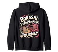 Bokashi to Vermicompost Journey Vermicomposting Zip Hoodie