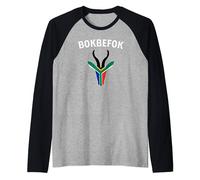 Bokbefok South African Rugby Bokke South Africa Flag Colors Raglan Baseball Tee