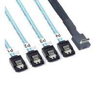 Bokcztml 90 Degree PCIe SFF 8611 4i To 4pcs 7P Splitter Adapter Cable Fast Speed For EGPU Solid Disk 50/100cm