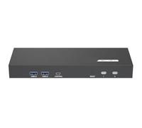 Bokcztml Metal Two Monitor KVM Switcher 2 Computers 4K 60Hz HDCP2.2 USB3.0 Sound Hotkeys Remote Controls Two Monitor KVM Switcher Hdtv