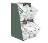 Bokelai Coffee Pod Storage with 2 Large Capacity Basket K Cup Holder Countertop Organizer for Creamer Keuring Espresso Capsule Plastic Tea Bag Organizer Green/Clear