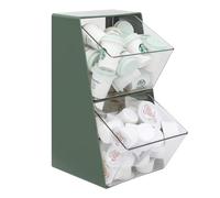 Bokelai Multipurpose Storage Organiser with 2 Open Drawers Coffee Pod Holder Storage Box for Tea Bags Capsules Creamer K Cup Suitable for various countertops Vintage Green