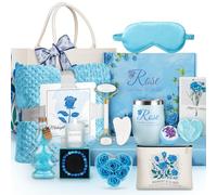 BOKIAVATE Birthday Pamper Gifts for Women, Get Well Soon Gifts Basket, Self Care Relaxing Spa Gifts with Tumbler, Luxury Flannel Blanket and Canvas Tote Bag, Mother's Day Gifts for Mom, Wife, Sister