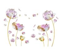 BOKIOESDE Beautifully Crafted Blossom Flowers Wall Stickers Bedroom Décor DIY Mural Wall Stickers Ideas Ceramics Simulation 3D Floral Art Decal Room Decor Self