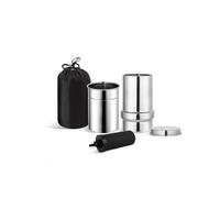 BOKKRALL NSF/ANSI 42&372 Standard Portable Stainless Steel Gravity-Fed Water Filter System 1L Gravity Bottle with Carbon Filter, for Travel, Camping, Backpacking and Emergency Preparedness