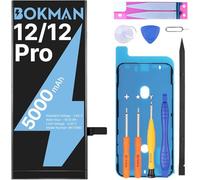 bokman Battery Replacement for iPhone 12/12 Pro, High Capacity 5000mAh Lithium Polymer Battery with All Tool Kits and adhesive tape