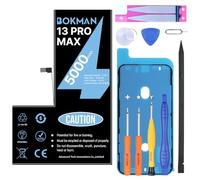 bokman Battery Replacement for iPhone 13 Pro Max, High Capacity 5000mAh Lithium Polymer Battery with All Tool Kits