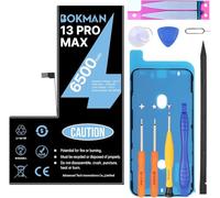 bokman Battery Replacement for iPhone 13 Pro Max, High Capacity 6500mAh Lithium Polymer Battery with All Tool Kits