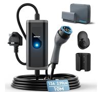 bokman EV Charger Type 2 to 3 Pin Plug, 10M | 2.99kW | 13A | IP65 Waterproof, Electric Car Charger Type 2 Charging Cable 3 Pin with LED Indicators & Carry Bag & Microfiber Towel