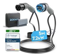 bokman Type 2 EV Charging Cable, Mode 3 / 32A / 7.2KW / 1 Phase / 5 Meter, Electric Vehicle Car Plug-in Hybrid Type 2 to Type 2 Fast Charging Cable