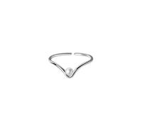 Bokmergne Rings Ring Jewellery Women Men 925 Simple V Shape Round Pearl Adjustable Women'S Ring Wedding Statement Fine Jewelry Silver