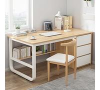 BOKNI Computer Desk with Storage Compartments and 3 Drawers Modern Simple Desk Desk for Home Office Workplace (47 Inch, Oak)