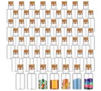 Bokon 100 Packs 10ml Mini Plastic Bottles with Corks Stoppers Small Potion Bottles Tiny Clear Sand Art Jar Wishing Vial for Wedding Birthday Party Decoration DIY Crafts Gift