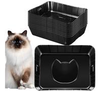 Bokon 12 Pcs Disposable Litter Boxes for Cats Plastic Cat or as Disposable Cat Litter Box Liner Large for Kitty Rabbit Guinea Pig Hamster Pets Supplies Travel Home Toilet, 15.7 x 11.8 x 3 Inches