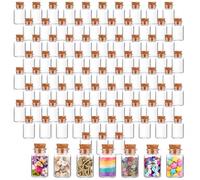 Bokon 200 Packs 10ml Mini Plastic Bottles with Corks Small Potion Bottles Tiny Clear Sand Art Jar Wishing Vial for Wedding Birthday Party Decoration DIY Crafts Gift (0.87 x 1.38 Inch)