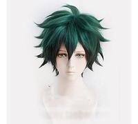 Boku no Hiro Akademia Izuku Midoriya Short Green Black Ombre Heat Resistant Cosplay Costume Wig + Track + Cap