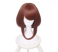 Boku no Hiro Akademia OCHACO URARAKA Short Brown Bobo Heat Resistant Cosplay Costume Wig +Wig Cap