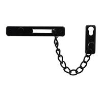 BokWin 1 Pack Door Chain Lock Heavy Duty, Solid Stainless Steel Chain Lock for Front Door, Security Door Guard with Spring Press Latch, Matte Black Finish