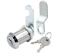 BokWin 1 Pcs Cabinet Cam Lock with Key 1-1/8 Inch File Cabinet Lock Set Cam Locks Keyed Alike for Mailbox Drawer Tool Box Cylinder(Silver)