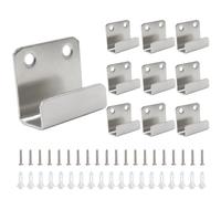 BokWin 10 Pack Stainless Steel Tile Display Wall Hanger Fastener and Mount Brackets Hook, 15mm Inner Width, for Hanging Mirrors, Picture Frames, Ceramic Tile Exhibits (Brushed Color)