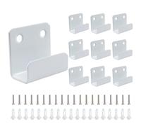 BokWin 10 Pack Stainless Steel Tile Display Wall Hanger Fastener and Mount Brackets Hook, 15mm Inner Width, for Hanging Mirrors, Picture Frames, Ceramic Tile Exhibits (White)