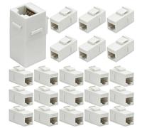 BokWin 10 Pack White RJ45 Keystone Coupler Inline Adapter, Female to Female Ethernet Cable Extender for Cat6/Cat6a/Cat5e, Slim Profile Snap-in Connector