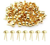 BokWin 100 Pcs Round Head Paper Fastener,0.31 Inch Gold Mini Brads,Brass Fasteners Suitable for Art&Craft DIY Projects