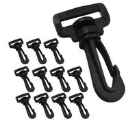 BokWin 12 Pack Plastic Swivel Snap Hook Clips, 1 Inch Rotary Clasp Purse Strap Hardware for Bag Making, Backpack, Keychains, Lanyard Clips Replacement