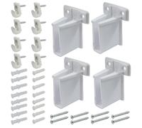 BokWin 12 Pack Wire Shelf End Bracket and White Down Wall Clips Kit, Includes 4 Plastic Closet Shelves Brackets and 8 Wire Shelf Loop Clips for Support Wall Bracket Installation with Fasteners