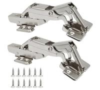 BokWin 2 Pack 165 Degree Half Overlay Cabinet Hinges, Soft Close Concealed Adjustable Hydraulic for Pie Corner, Face Frame Clip On Nickel Steel