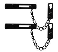 BokWin 2 Pack Door Chain Lock Heavy Duty, Solid Stainless Steel Chain Lock for Front Door, Security Door Guard with Spring Press Latch, Matte Black Finish
