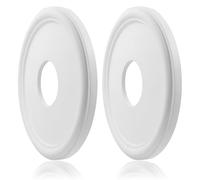 BokWin 2 Pack Molded PU Ceiling Medallion - Decorative Ceiling Fan Cover Plate Medallion for Light Fixtures Trim, 13.1 Inch OD x 4 Inch ID x 1 Inch P, Classic White Finish