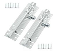 BokWin 2 Pcs 3 Inch Door Latch Lock Slide Bolt Solid Aluminium Door Barrel Bolts Latches Security Sliding Latch Lock with 12 Screws (Silver)